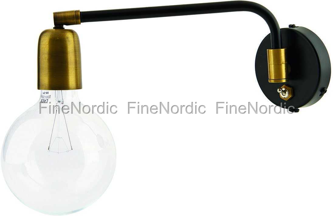 house doctor vegglampe molecular svart jern og messing