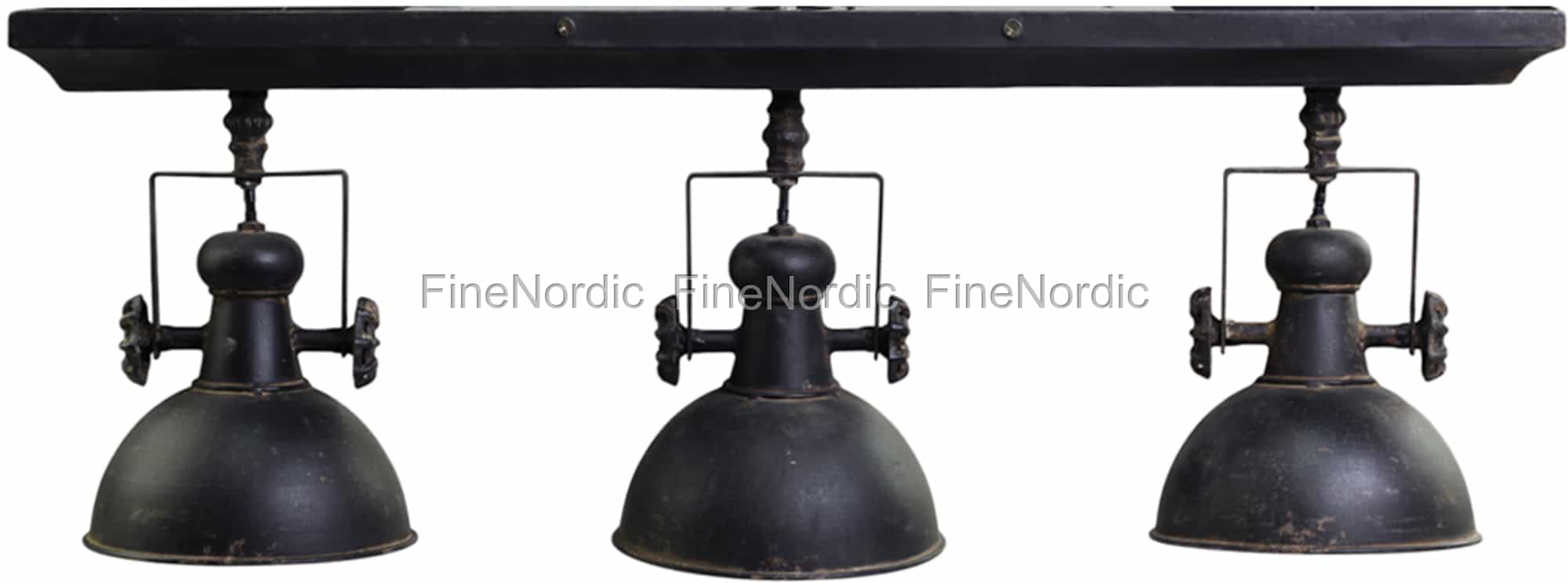 Chic Antique Factory Lampe med 3 Spots Svart Chic Antique Factory Lampe med Prism Svart