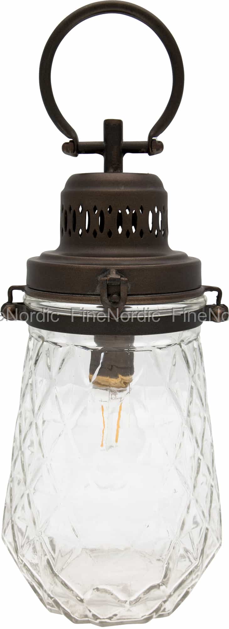 GreenGate Lampe Check Clear med Håndtak GreenGate Lampe Check Clear med Håndtak