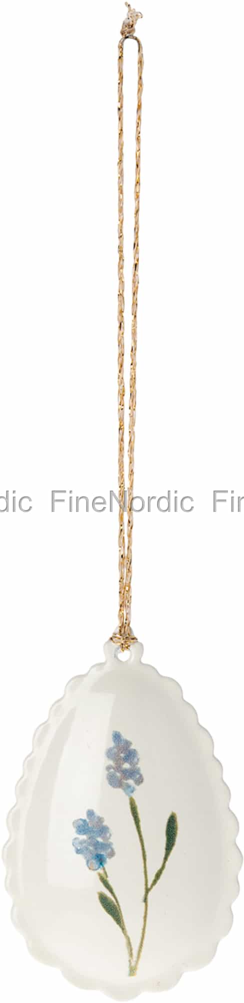 Maileg Pynt - Metal Ornament Bamse i Råhvid-Blå