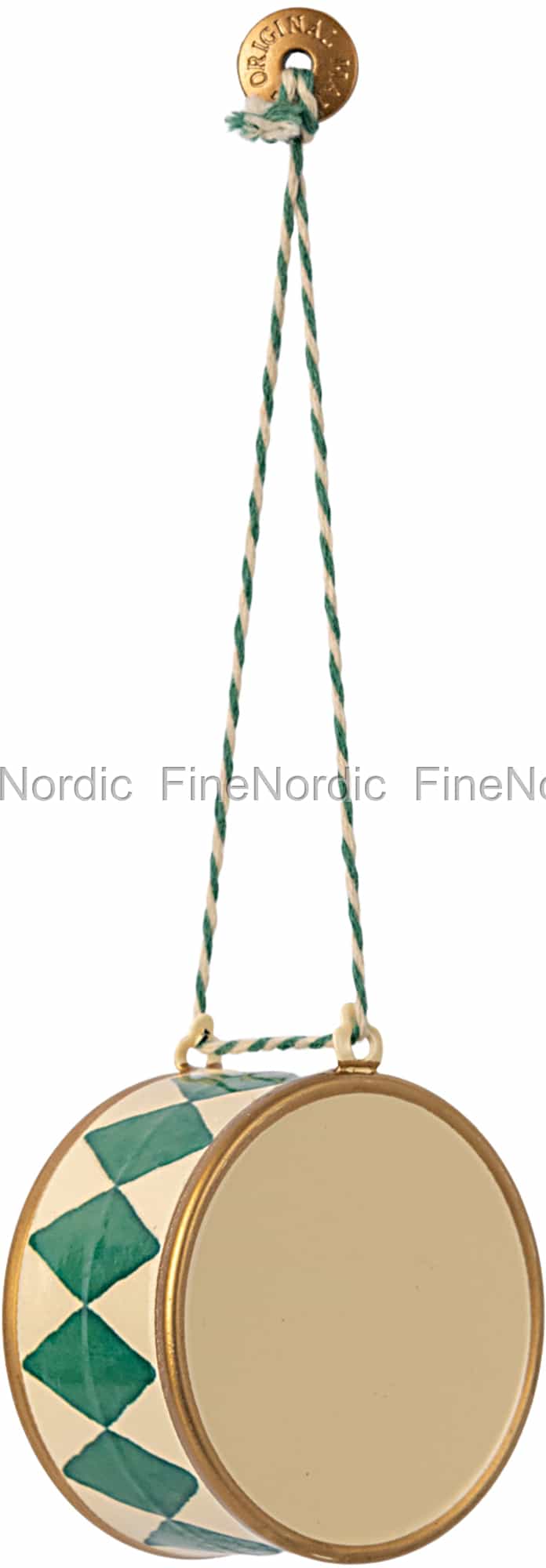 Maileg - Metal Ornament Stor Tromme i Mørk Grøn main image 0